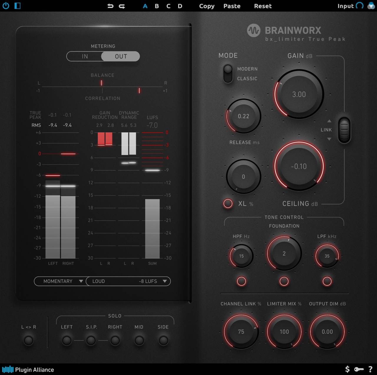 Brainworx bx limiter True Peak - Safari Audio