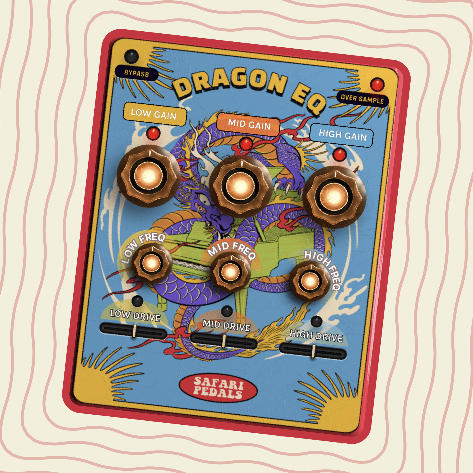 Dragon Eq - Wild 3 band eq with MS & Drive - Safari Pedals