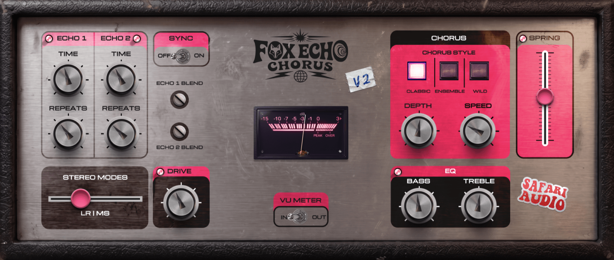 Fox Echo Chorus - Classic tape echo with a vintage vibe - Safari Audio
