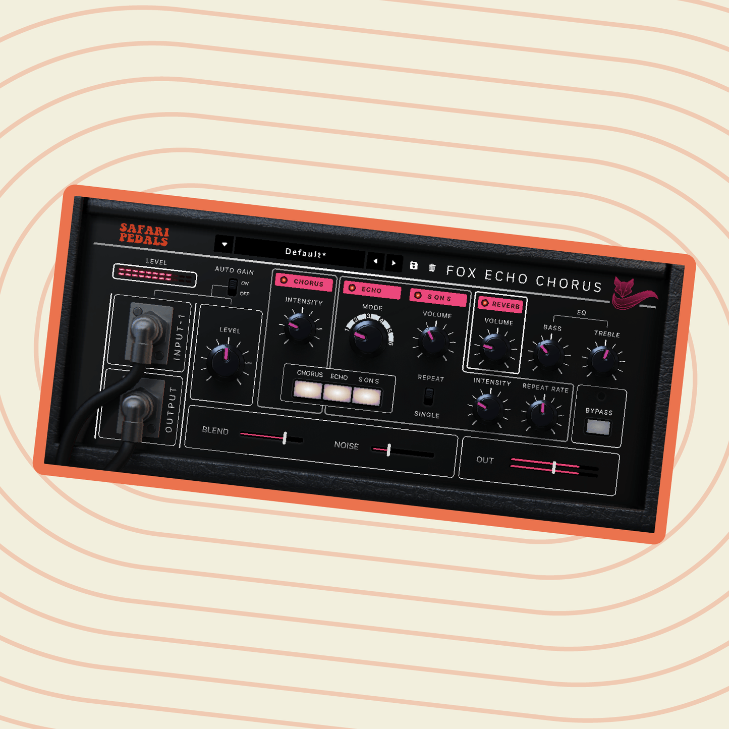 Fox Echo Chorus - Classic tape echo with a vintage vibe - Safari Pedals