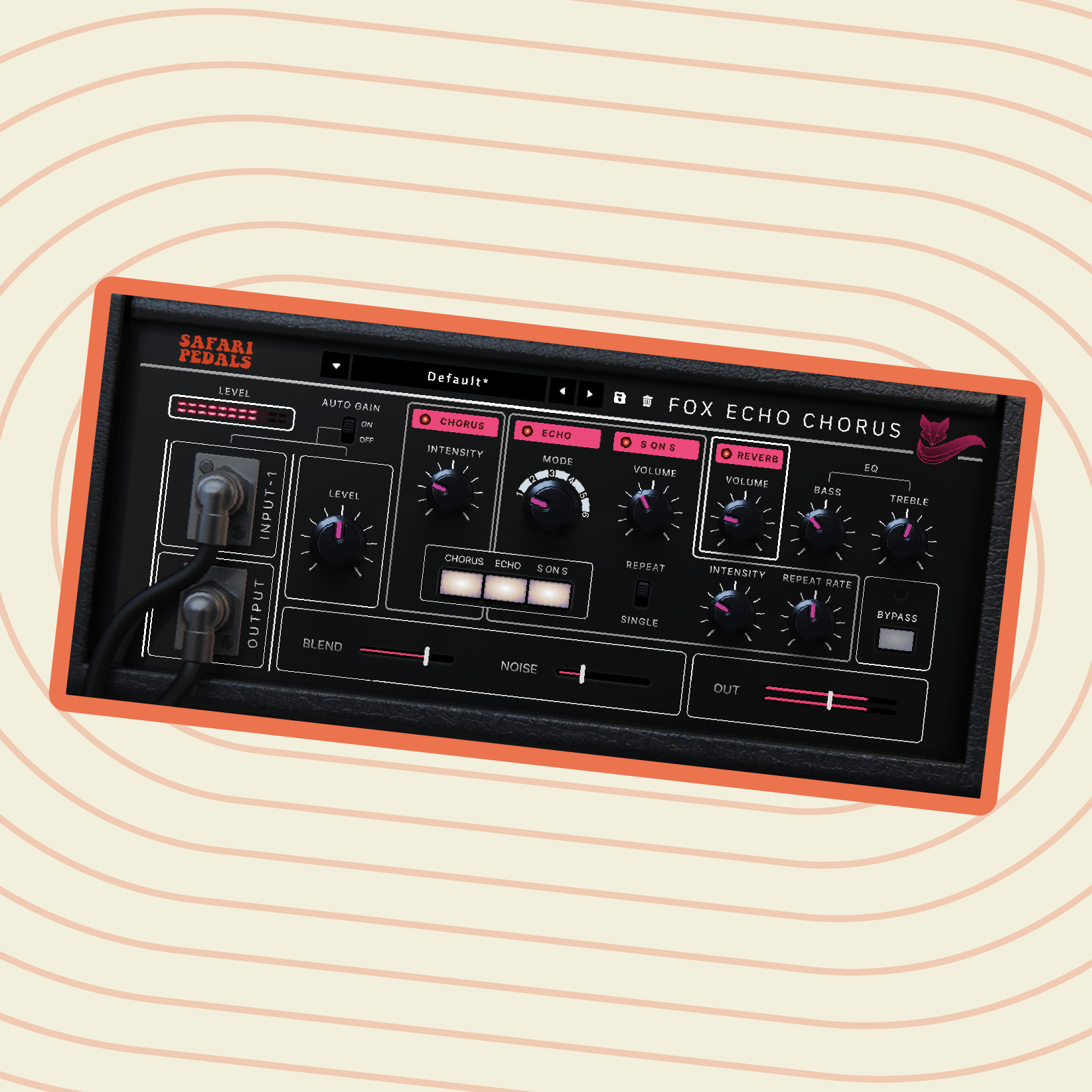 Fox Echo Chorus - Classic tape echo with a vintage vibe - Safari Pedals